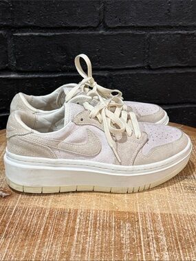 Jordan Platform Suede Sneakers in Beige